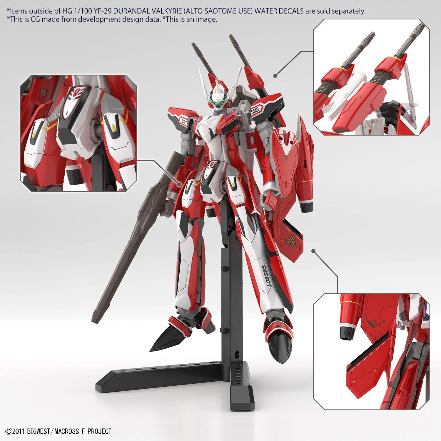 HG 1/100 YF-29 DURANDAL VALKYRIE (ALTO SAOTOME USE) WATER DECALS - Image 4