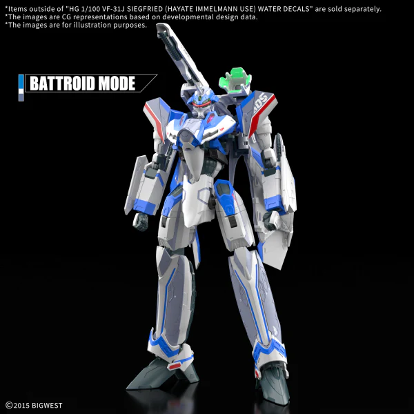 BANDAI HOBBY HG 1/100 VF-31J SIEGFRIED (HAYATE IMMELMANN USE) WATER DECALS - Image 3