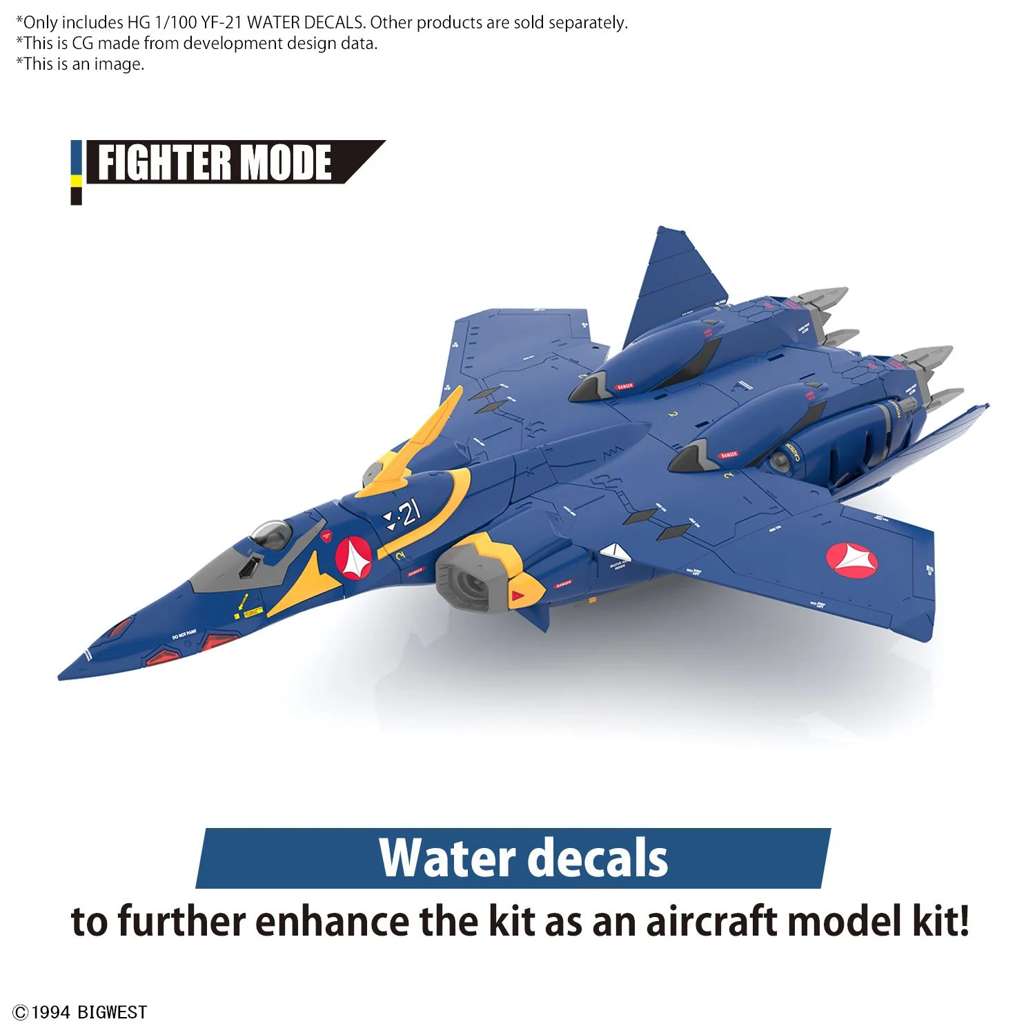BANDAI Hobby HG 1/100 YF-21 WATER DECALS - Image 3