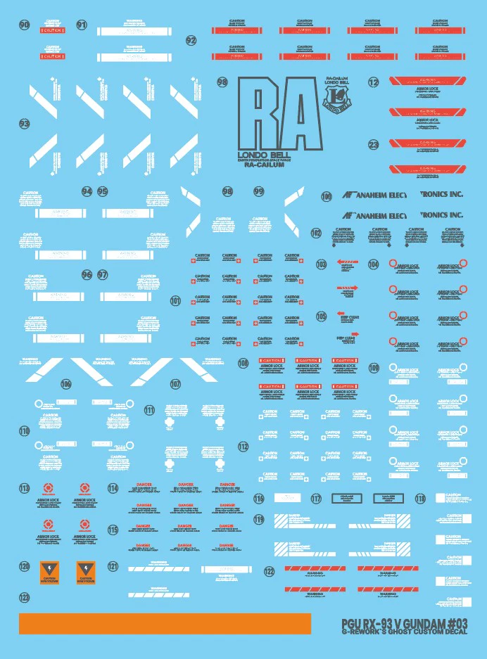 G-Rework Decal [PG] UNLEASHED RX-93 V GUNDAM - Image 2