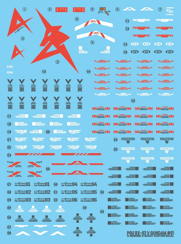 G-Rework Decal [PG] UNLEASHED RX-93 V GUNDAM - Image 5