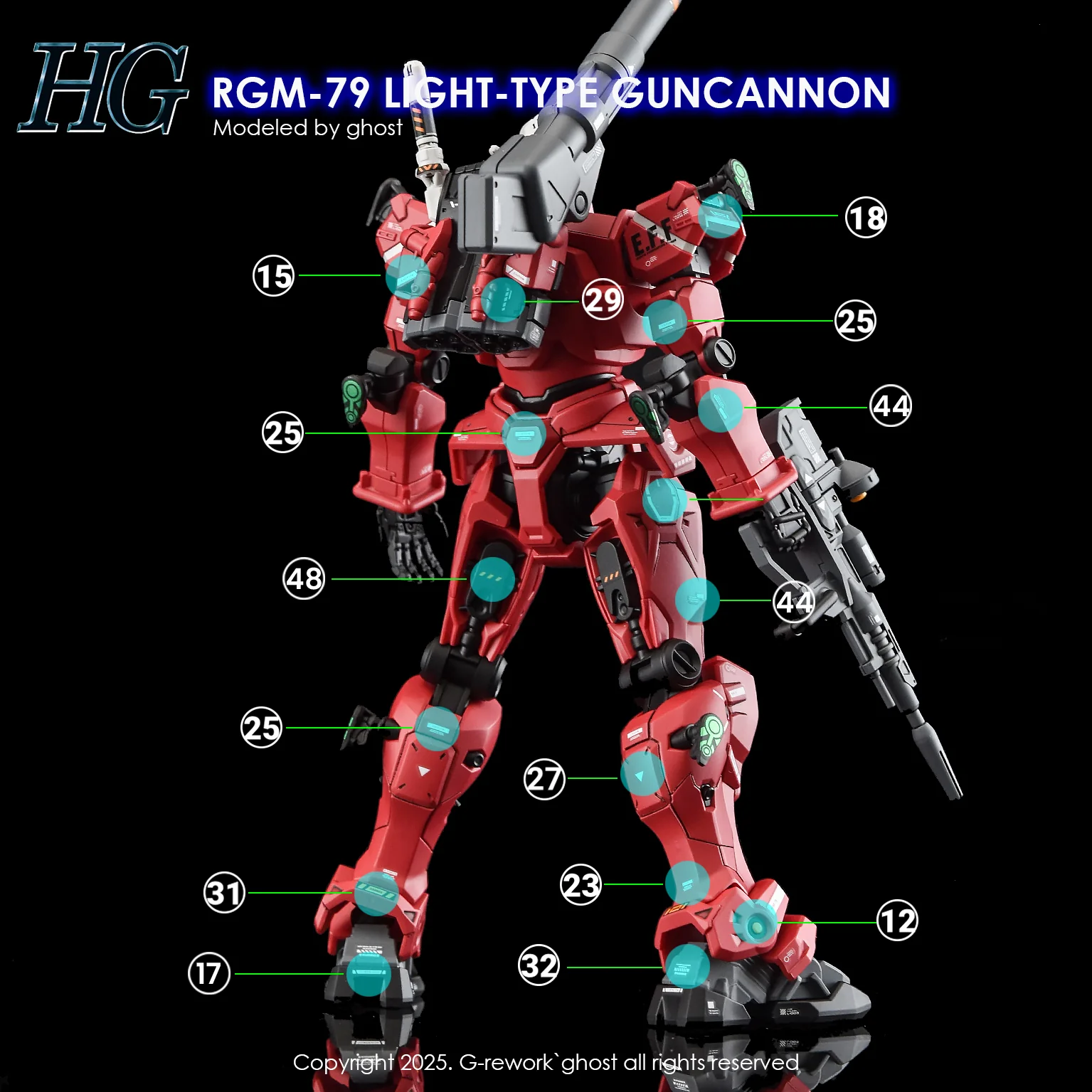 G-Rework [HG] [GQX] LIGHT-TYPE GUNCANNON - Image 10