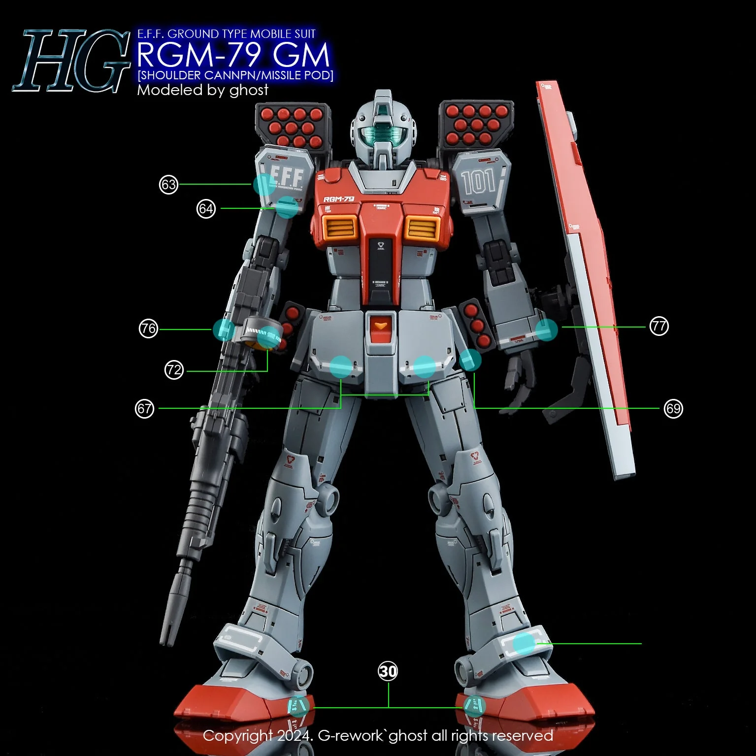 G-Rework [HG] RGM-79 GM [MISSILE POD] - Image 3