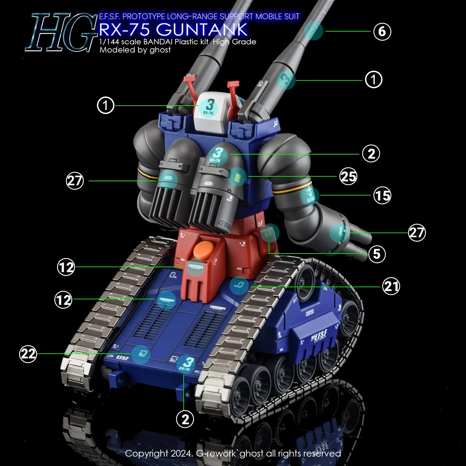 G-Rework [HG] RX-75 GUNTANK - Image 3