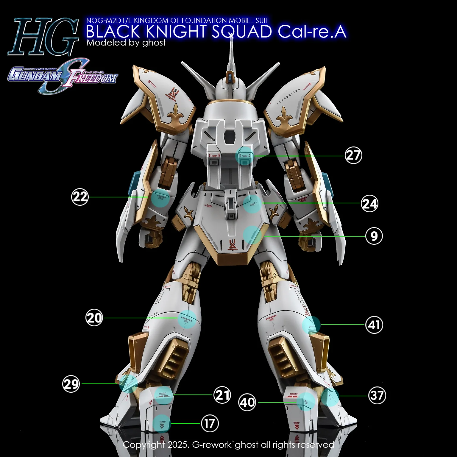 G-Rework [HG] [SEED] BLACK KNIGHT SQUAD Cal-re.A - Image 3