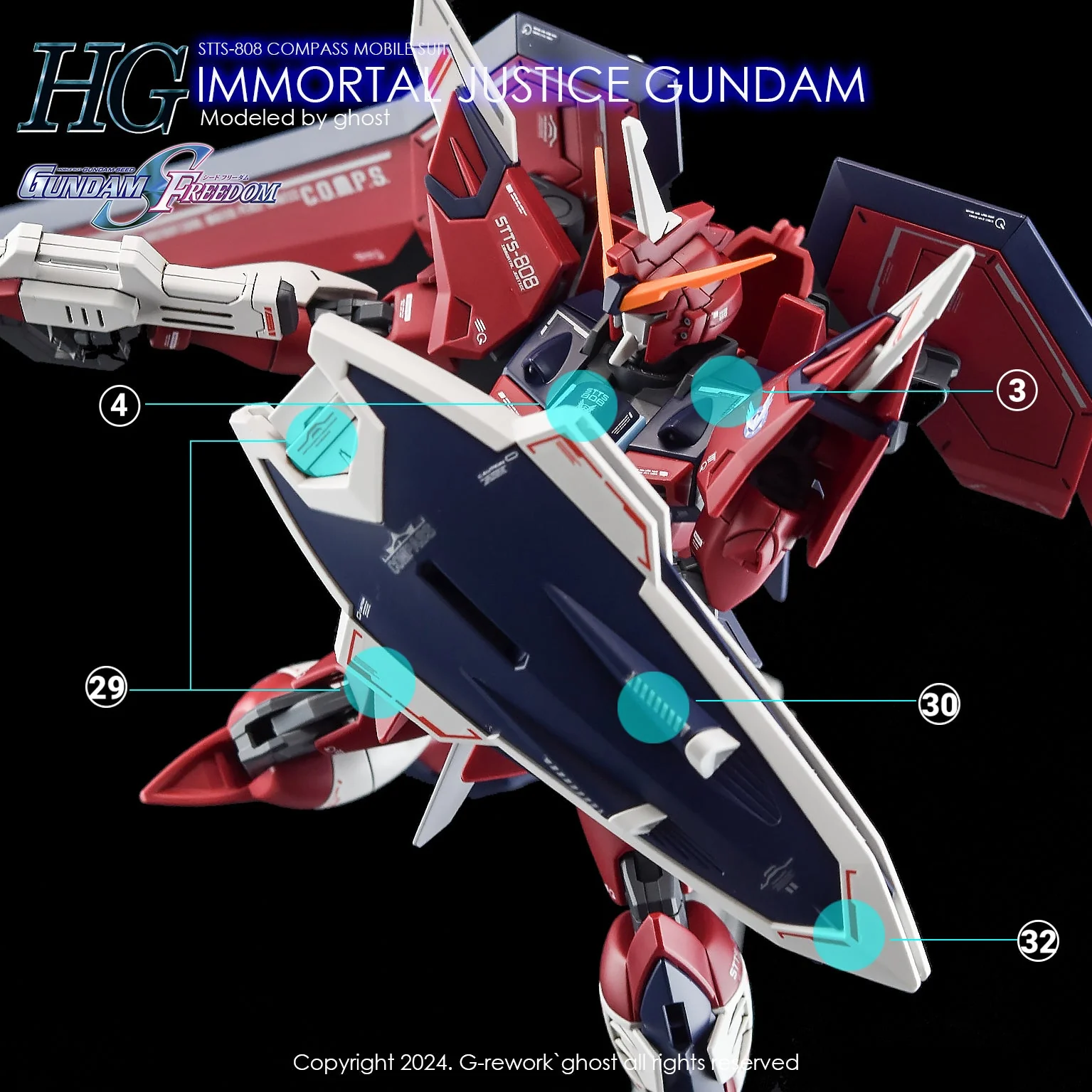 G-Rework [HG] [SEED] IMMORTAL JUSTICE GUNDAM - Image 3