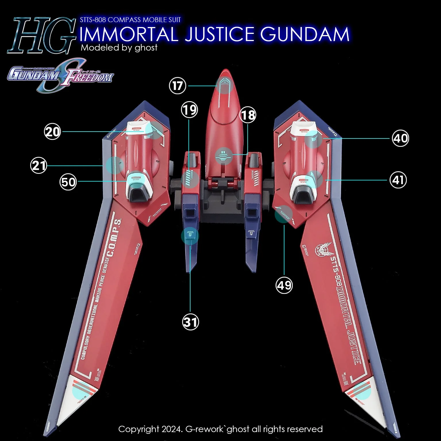 G-Rework [HG] [SEED] IMMORTAL JUSTICE GUNDAM - Image 4