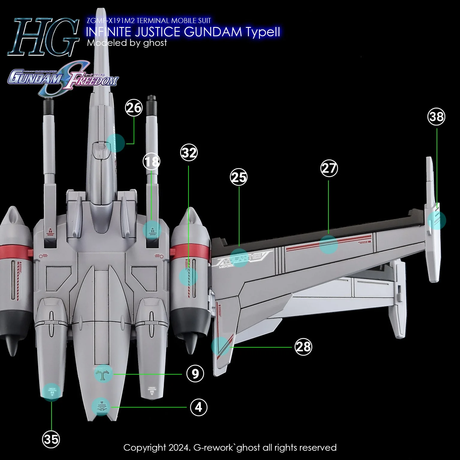 G-Rework [HG] [SEED] INFINITE JUSTICE GUNDAM TYPE 2 - Image 4
