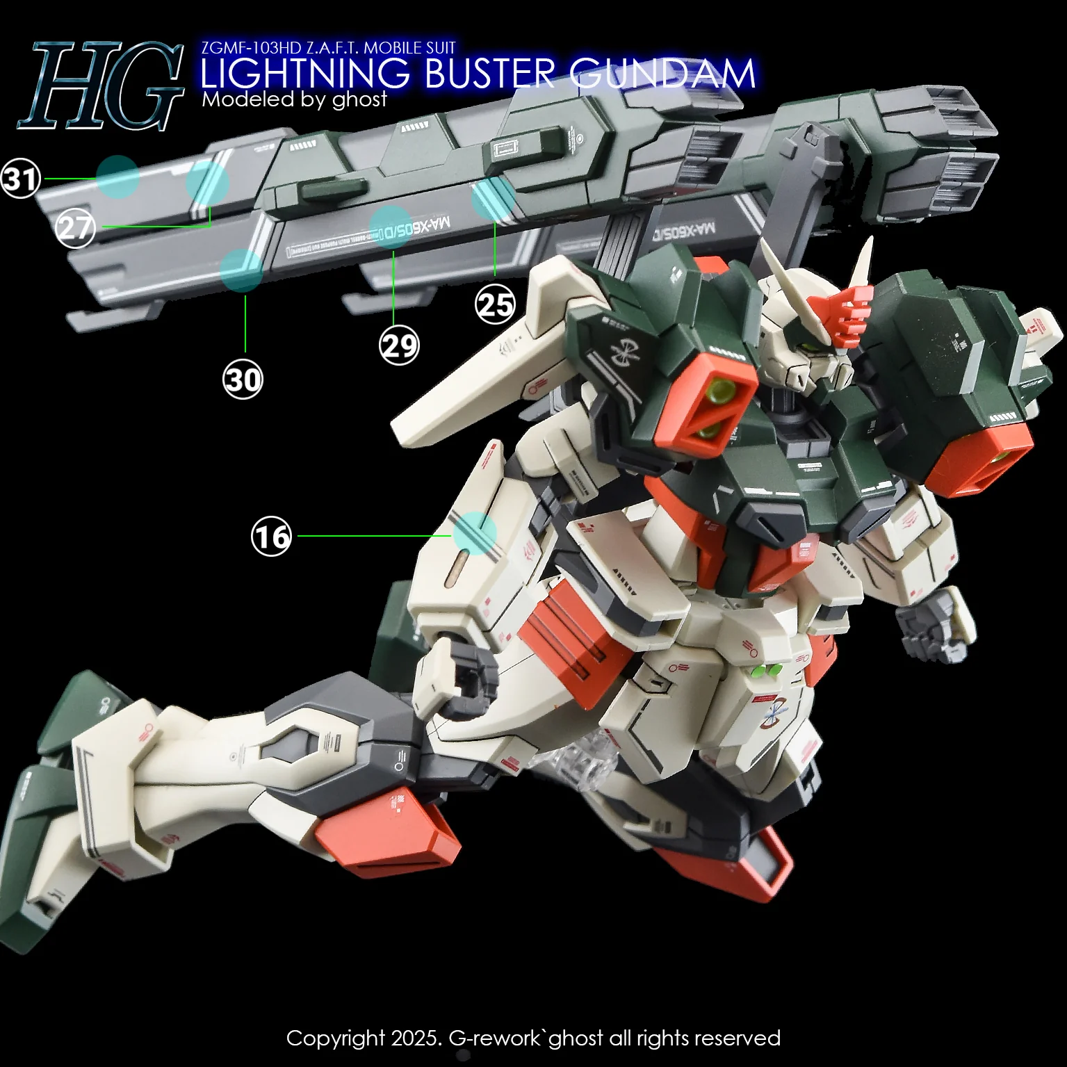 G-Rework HG] [SEED] LIGHTING BUSTER GUNDAM - Image 3