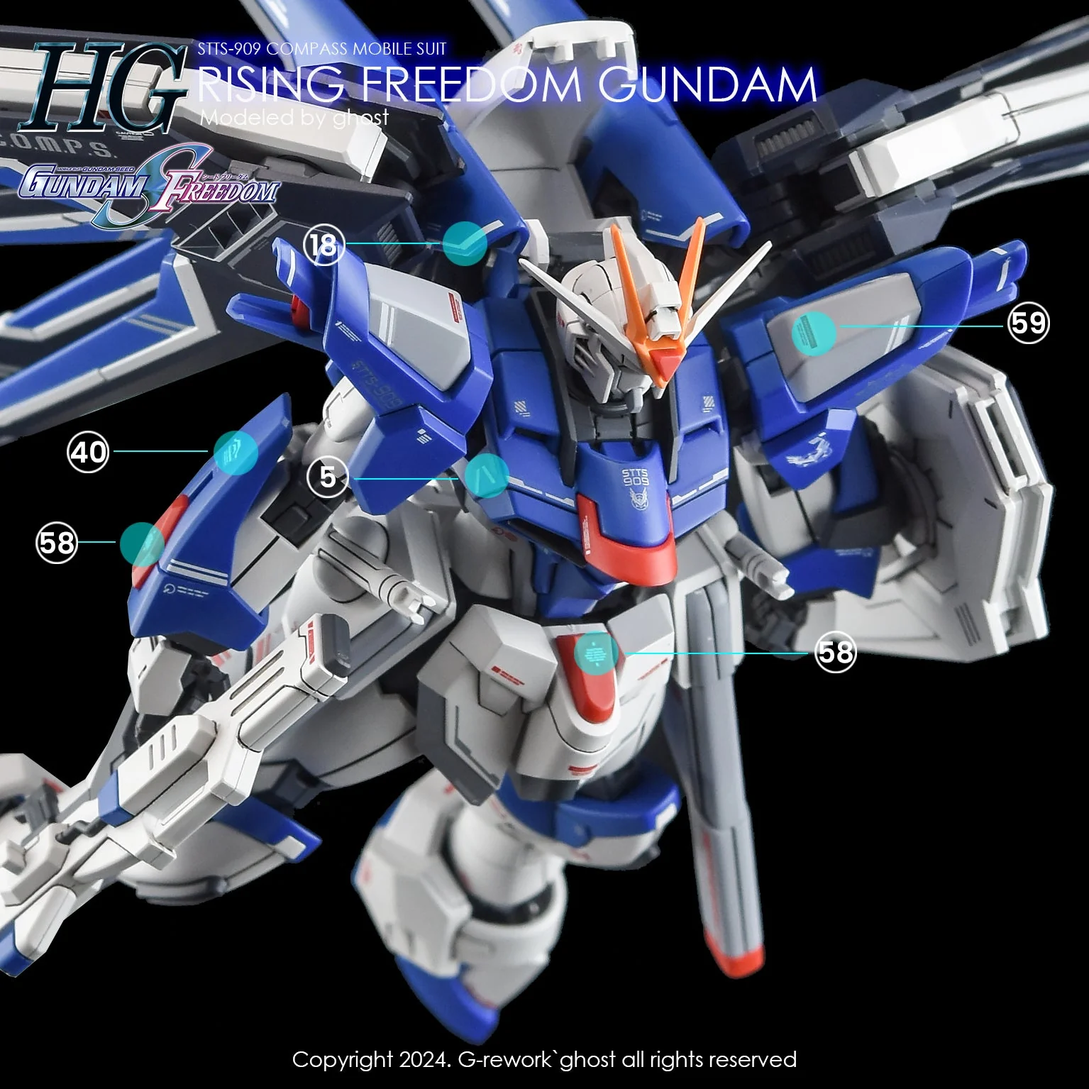 G-Rework [HG] [SEED] RISING FREEDOM GUNDAM - Image 3