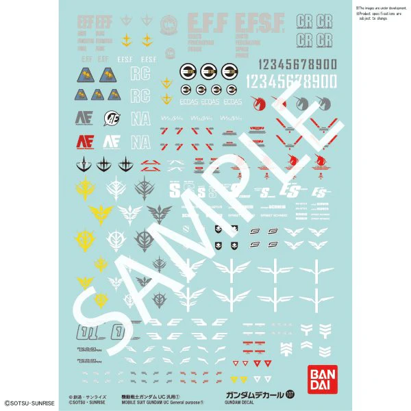 Gundam Decal 107 - Mobile Suit Gundam UC 1