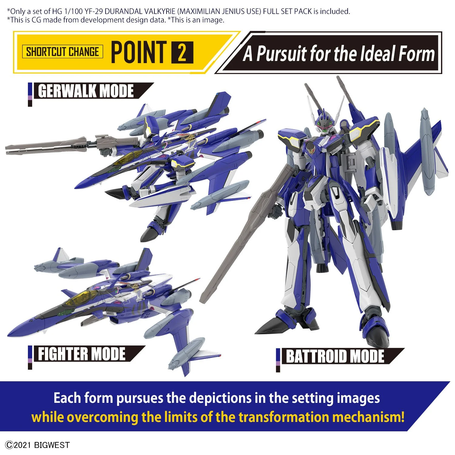 Bandai Hobby HG 1/100 YF-29 DURANDAL VALKYRIE (MAXIMILIAN JENIUS USE) FULL SET PACK - Image 10