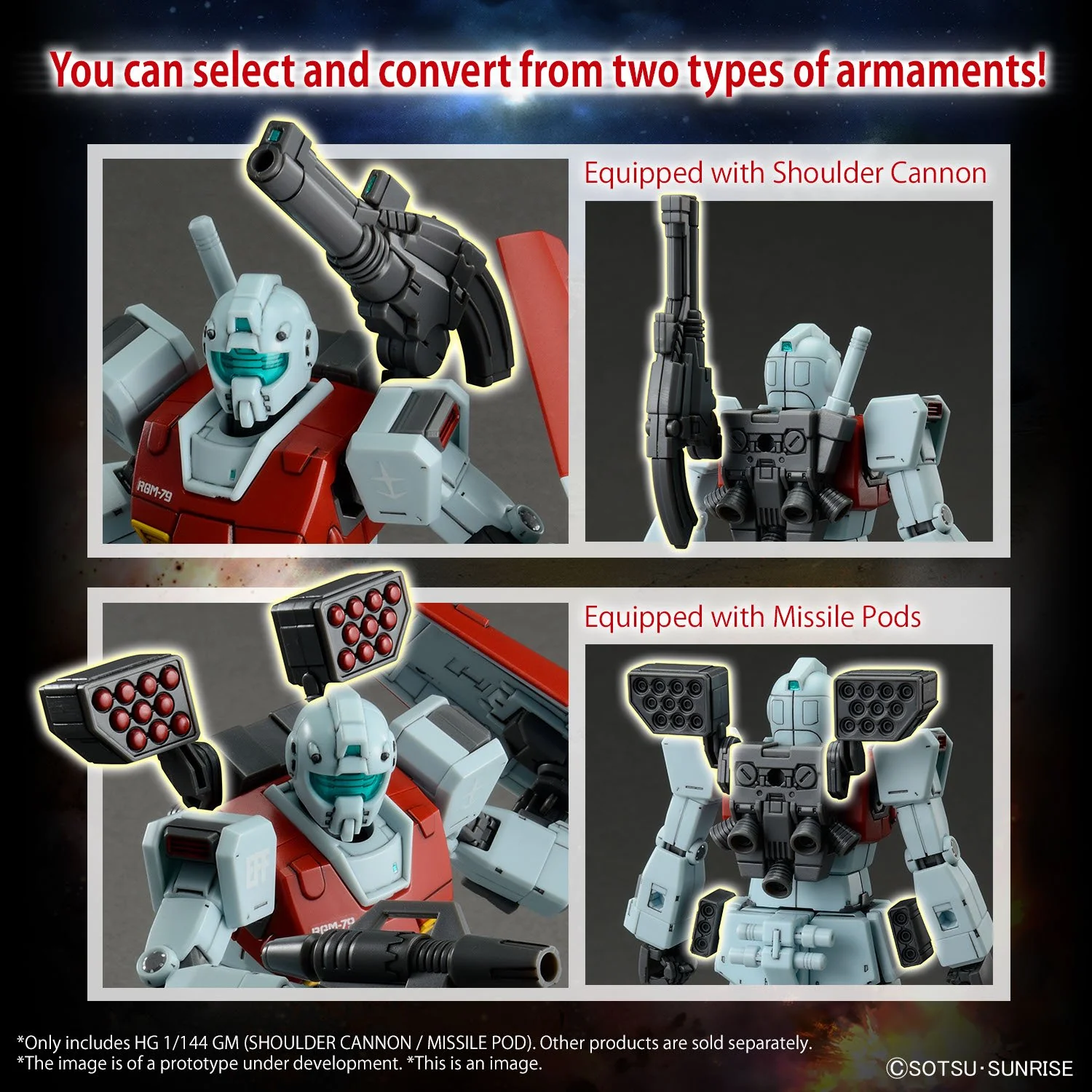 Bandai Hobby HG 1/144 GM (SHOULDER CANNON / MISSILE POD) (2023) - Image 6