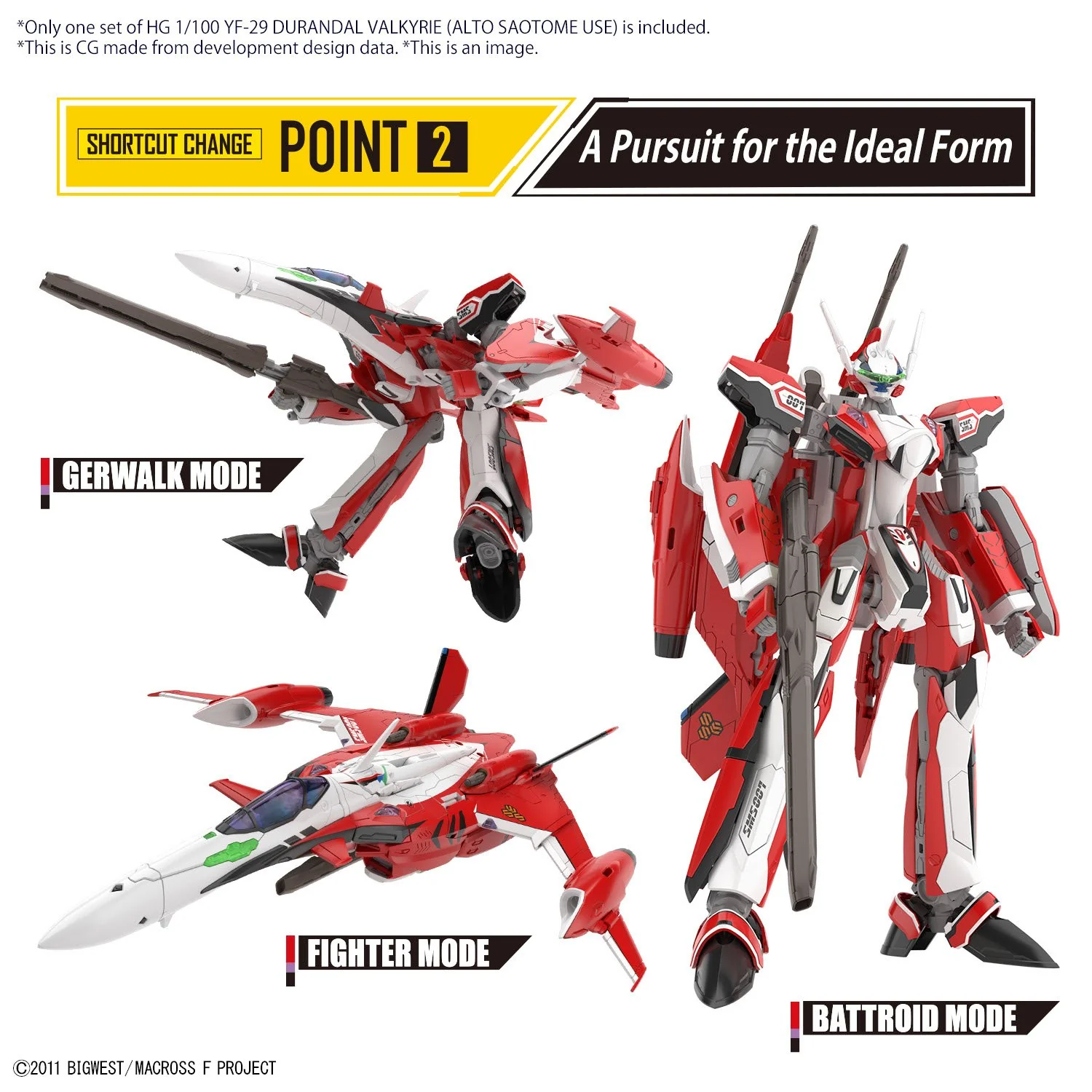 Bandai Hobby HG YF-29 Durandal Valkyrie (Alto Saotome Use) Macross Frontier 1/144 - Image 9