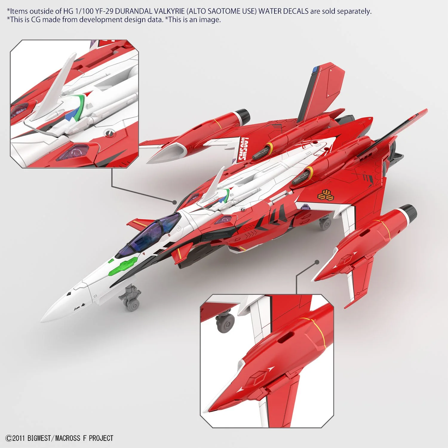 HG YF-29 Durandal Valkyrie (Alto Saotome Use) Water Decals Macross Frontier 1/100 - Image 2