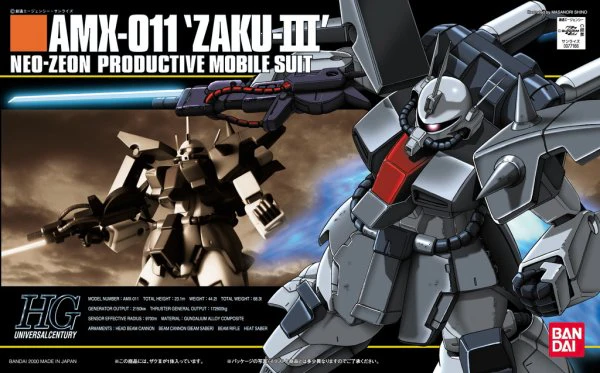 Bandai Hobby HGUC #14 AMX-011 Zaku III Neo Zeon Productive Mobile Suit(2000)    1/144
