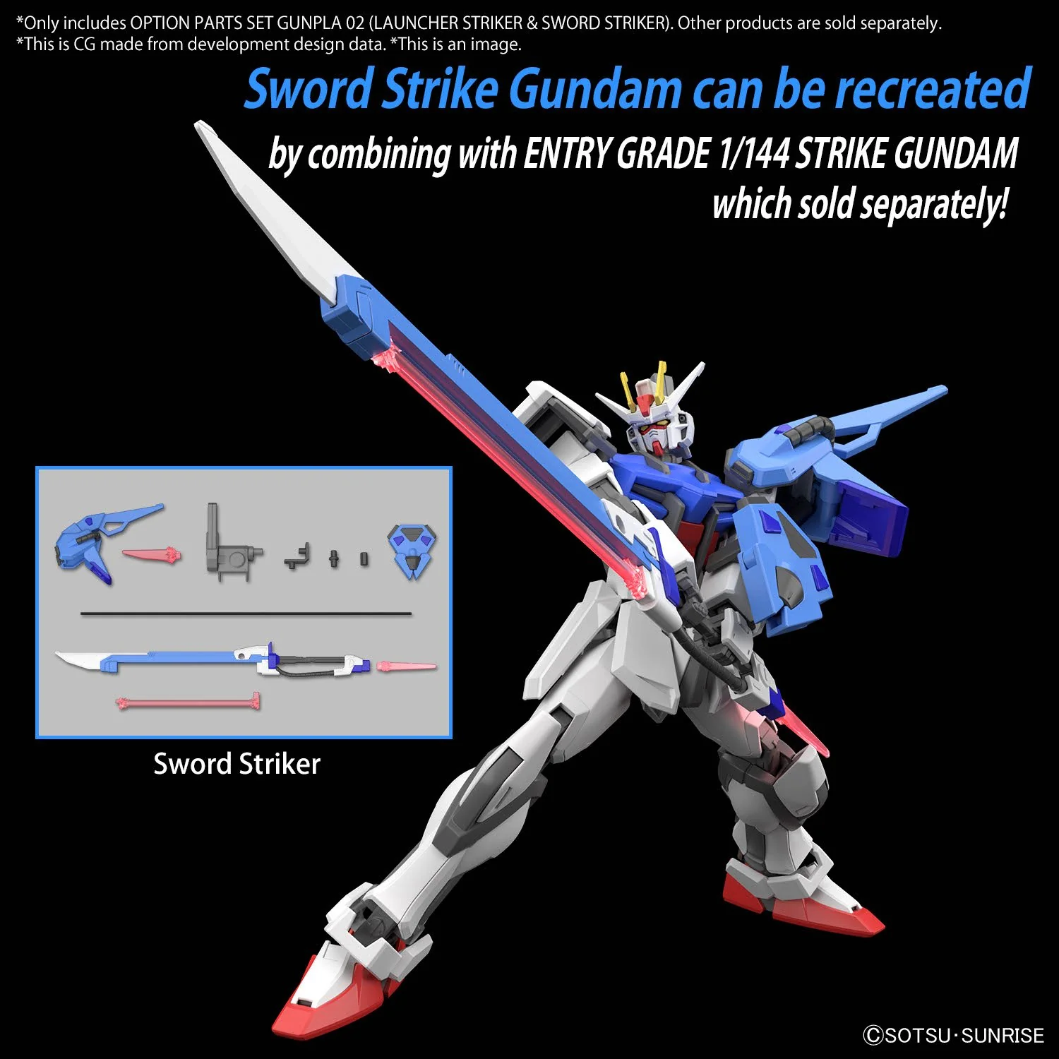 Bandai Hobby OPTION PARTS SET GUNPLA 02 (LAUNCHER STRIKER & SWORD STRIKER)(2024) - Image 3