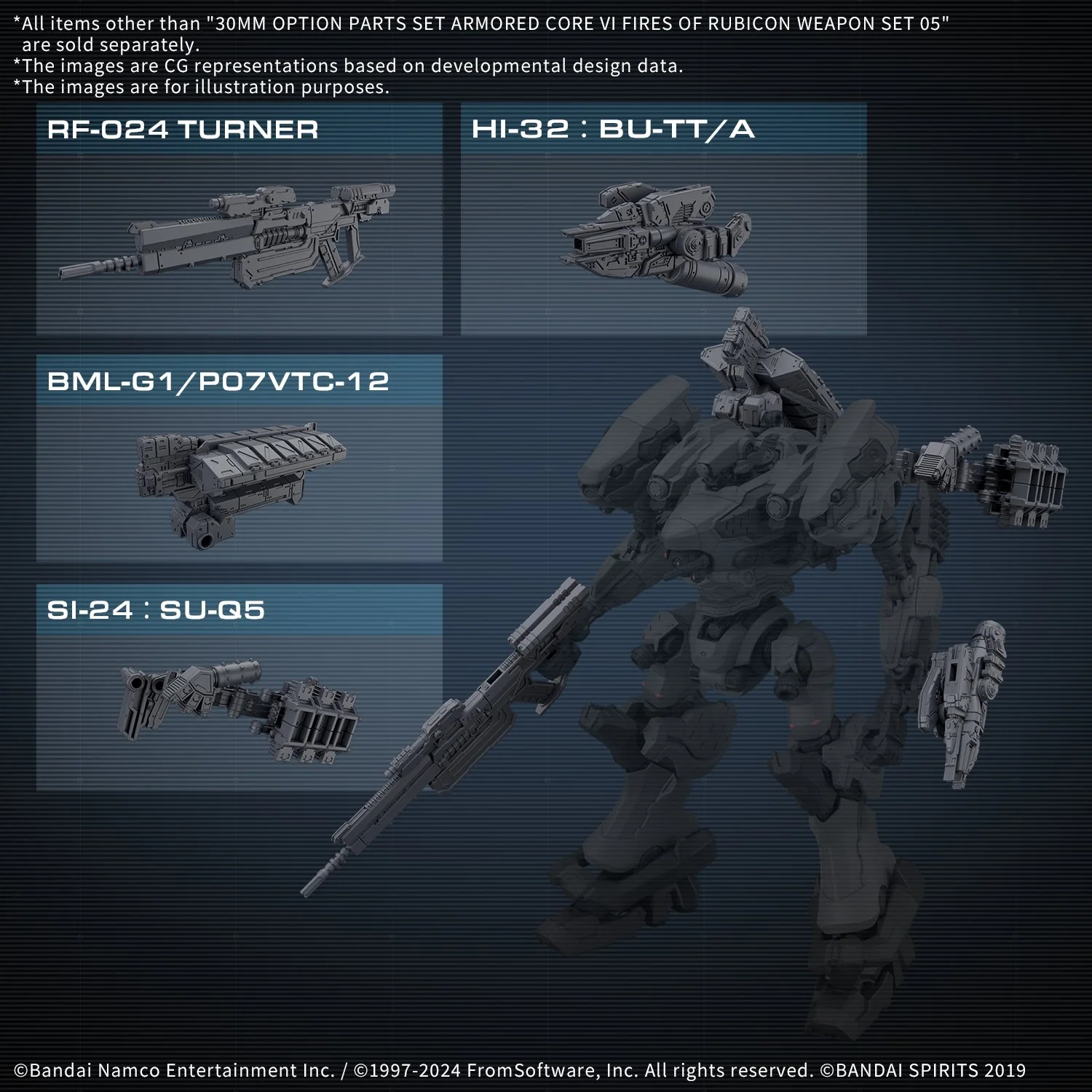 30MM OPTION PARTS SET ARMORED CORE Ⅵ FIRES OF RUBICON WEAPON SET 05(2025) - Image 8