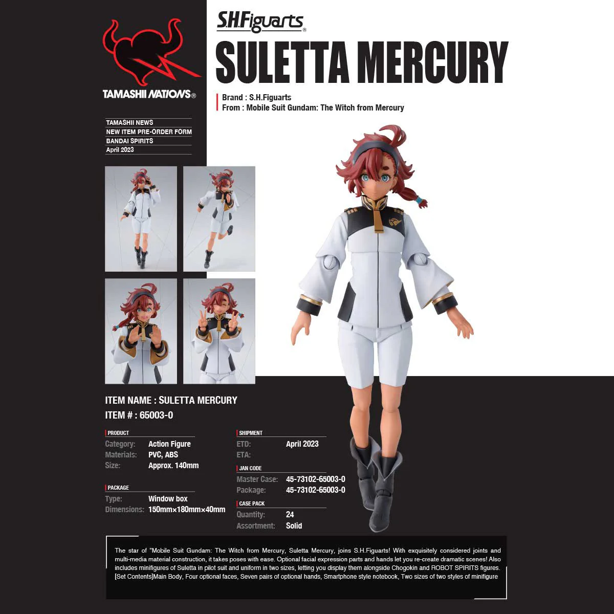 Bandai Hobby S.H.Figuarts Suletta Mercury "Mobile Suit Gundam: The Witch from Mercury" - Image 9